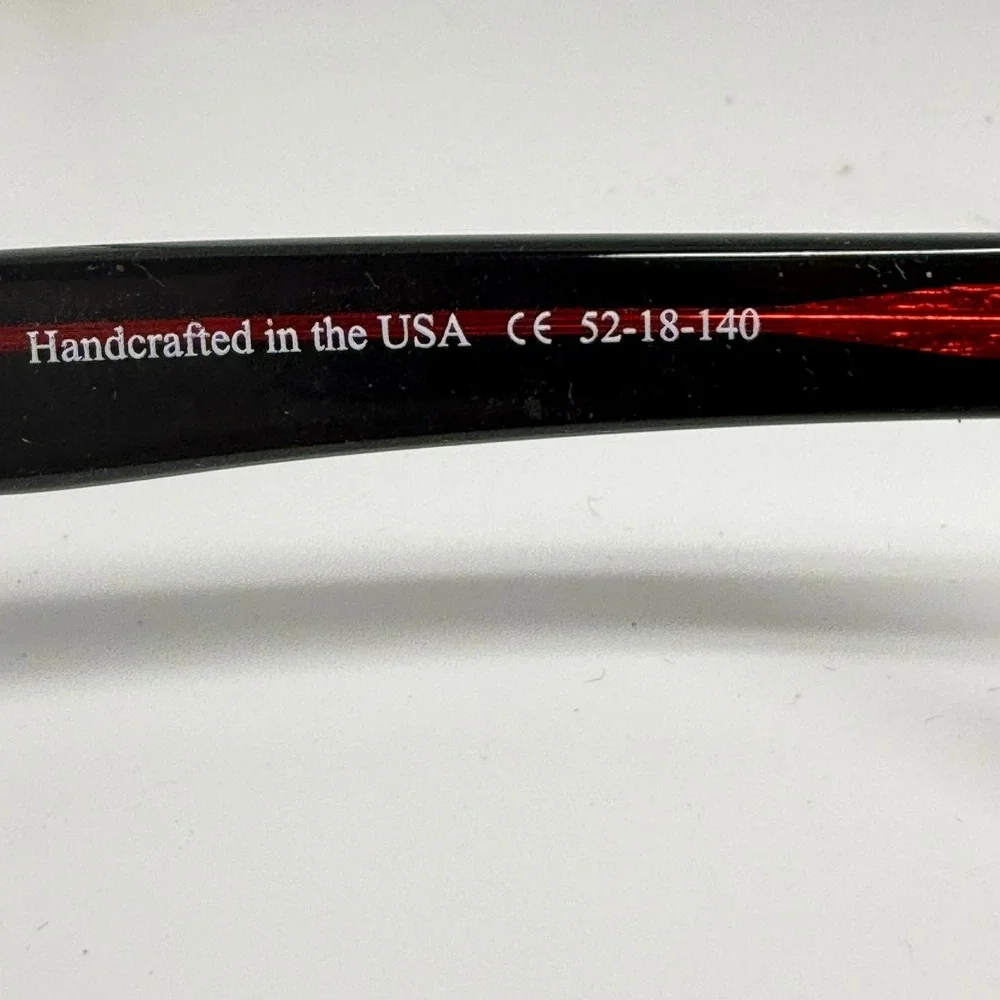 Frieze Frames Roosevelt Black Red Cat Eye Eyeglasses Handcrafted USA 52-18-140